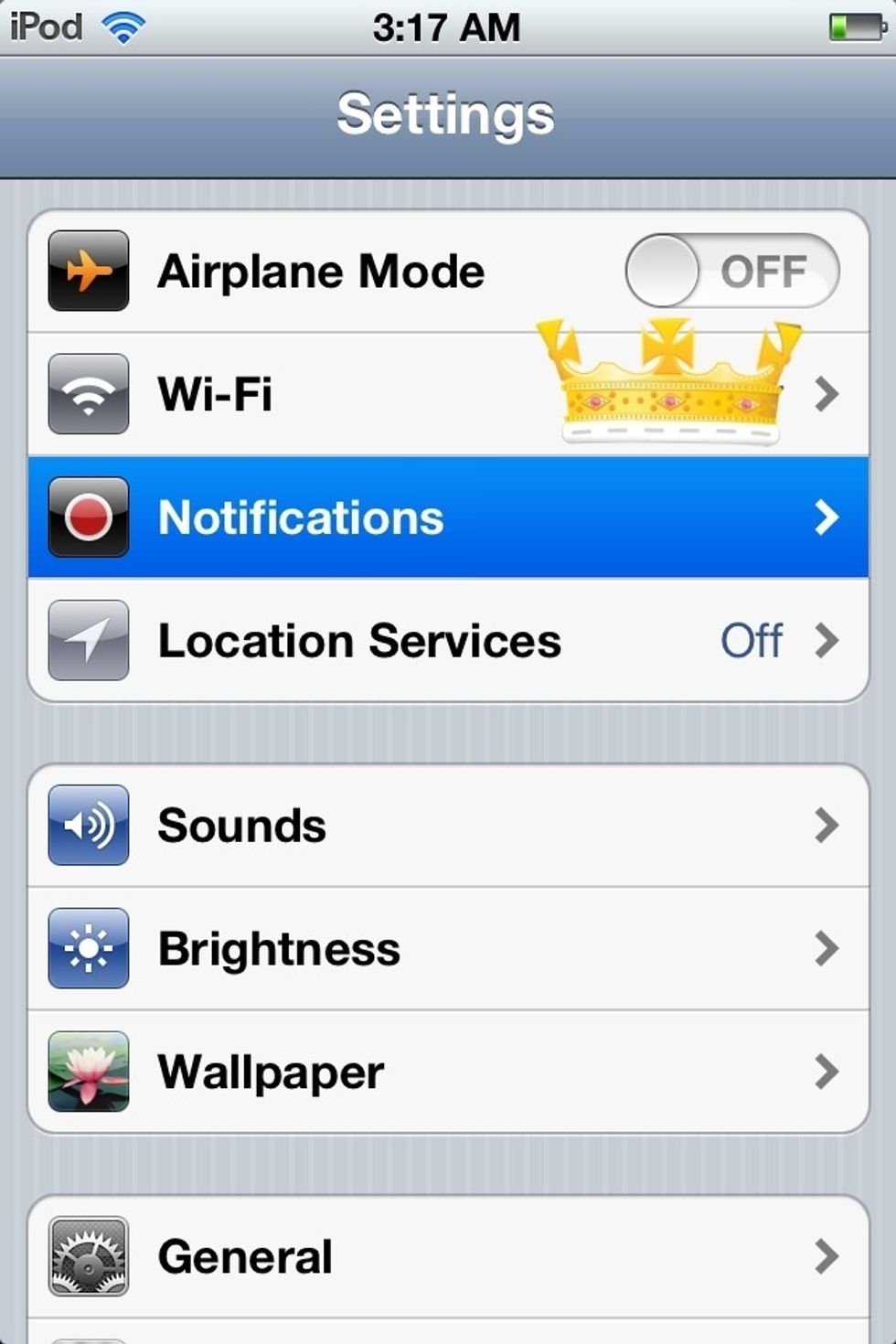 Go to Notifications.