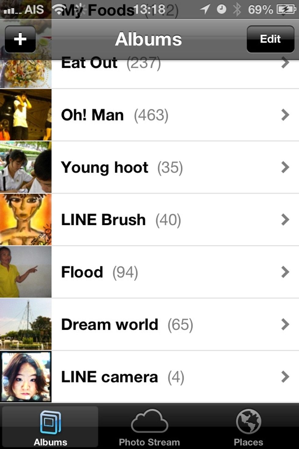 Go to Photo App. Select Album.