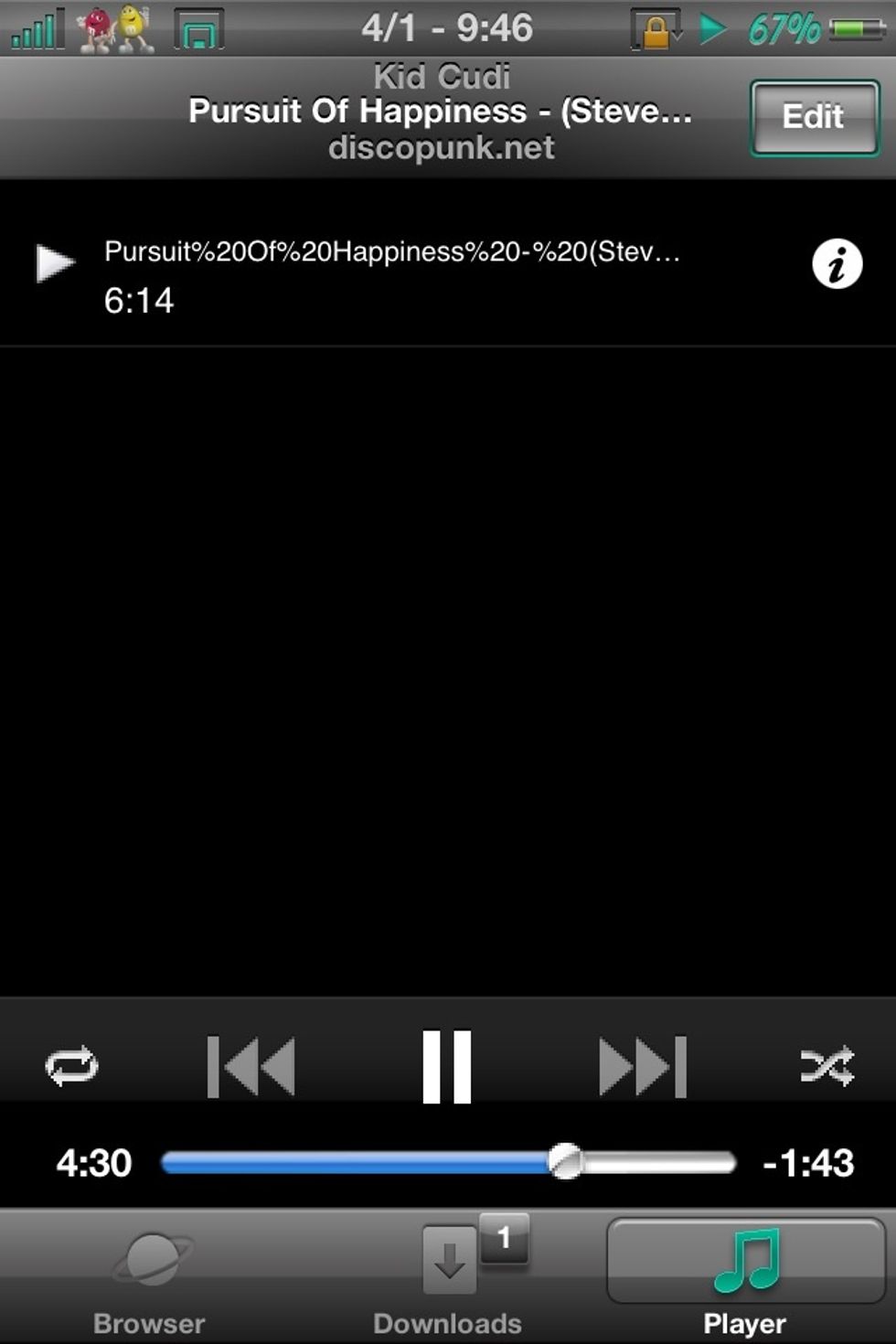 Go to player at the bottom of the screen   Then you will get the song you want