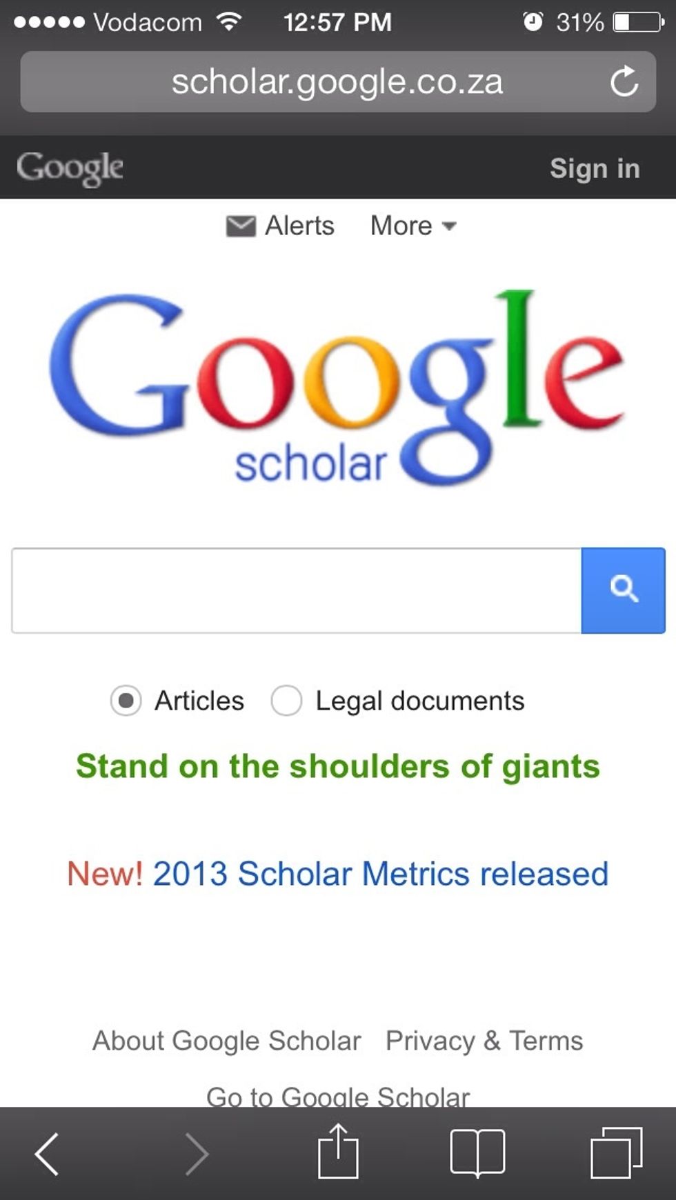 Go to scholar.google.com
