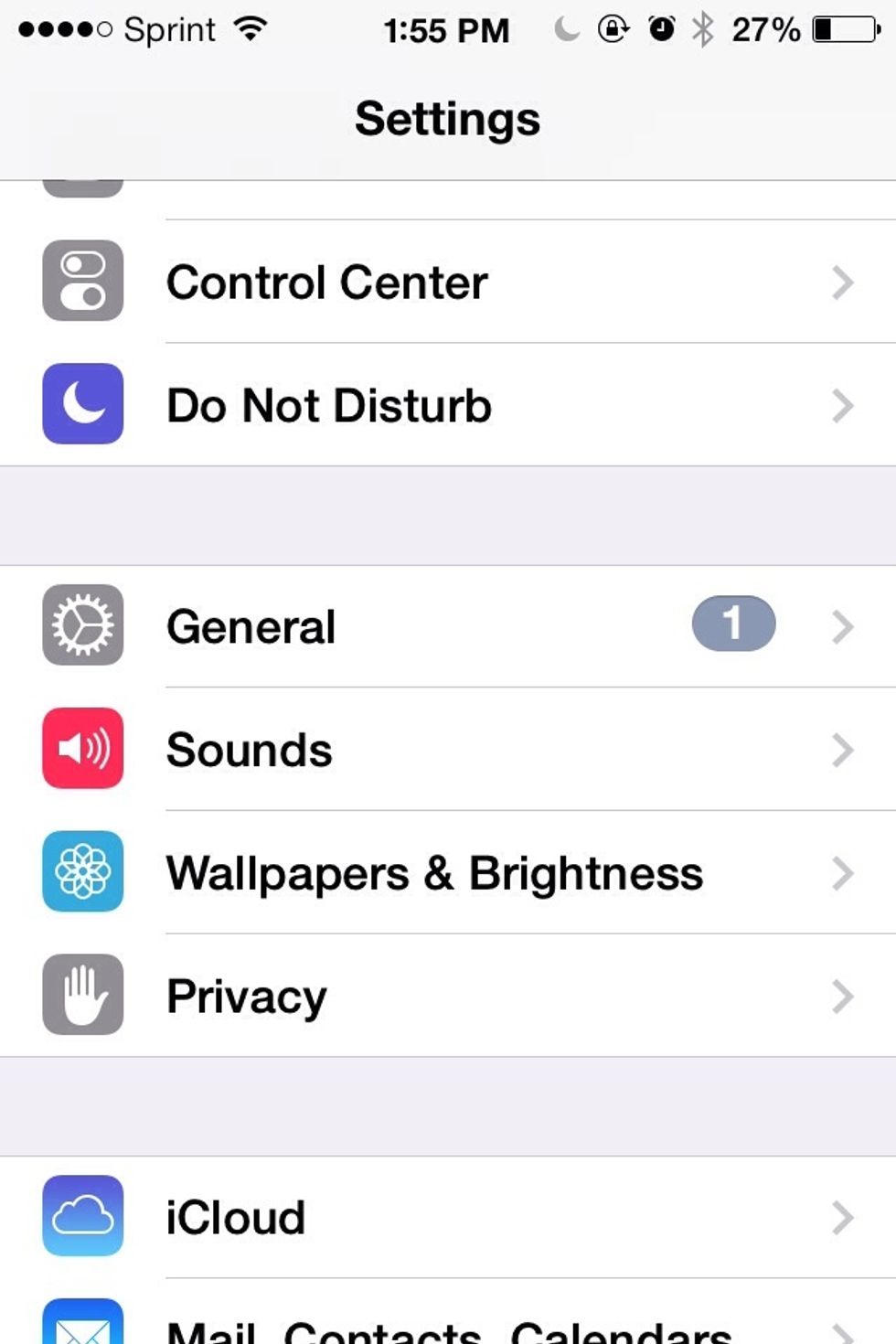 Go to settings and click on general