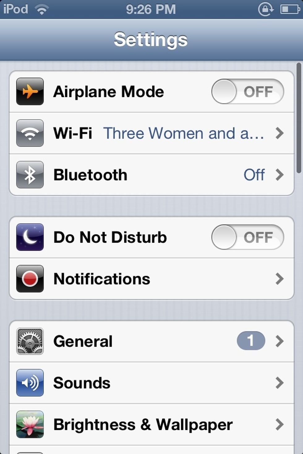 Go to settings and open up general