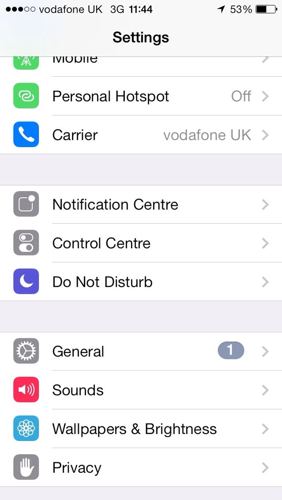 Go to settings and tap on General