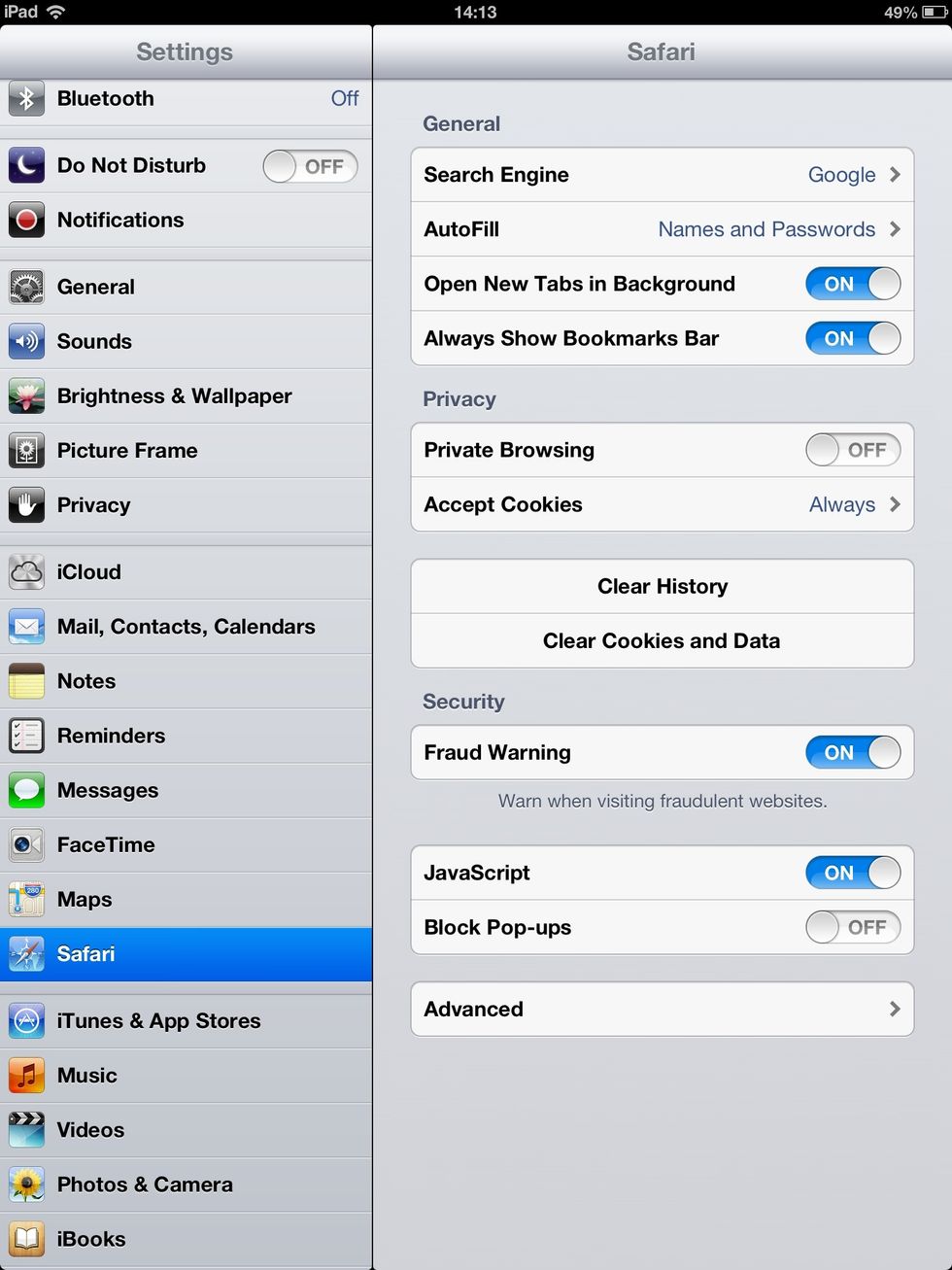 Go to settings app and select Safari > Always show bookmarks bar > on