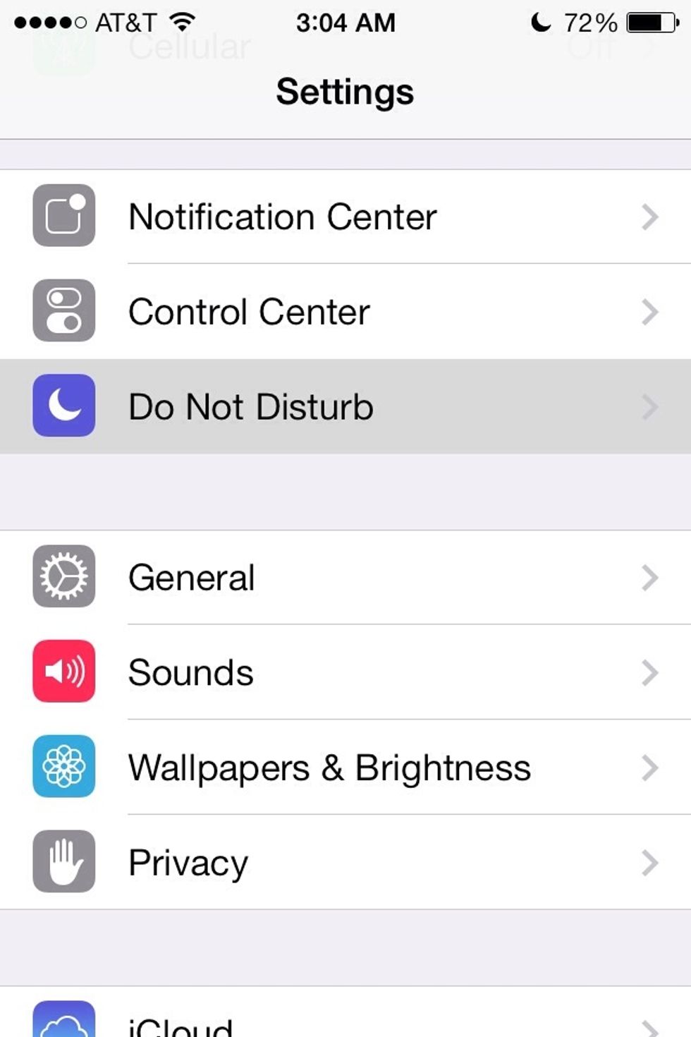 Go to Settings/ Do Not Disturb...