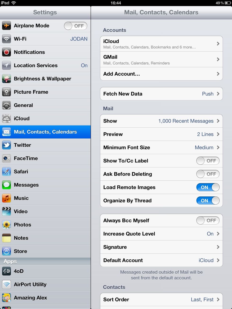 Go to Settings > Mail... > Add Account