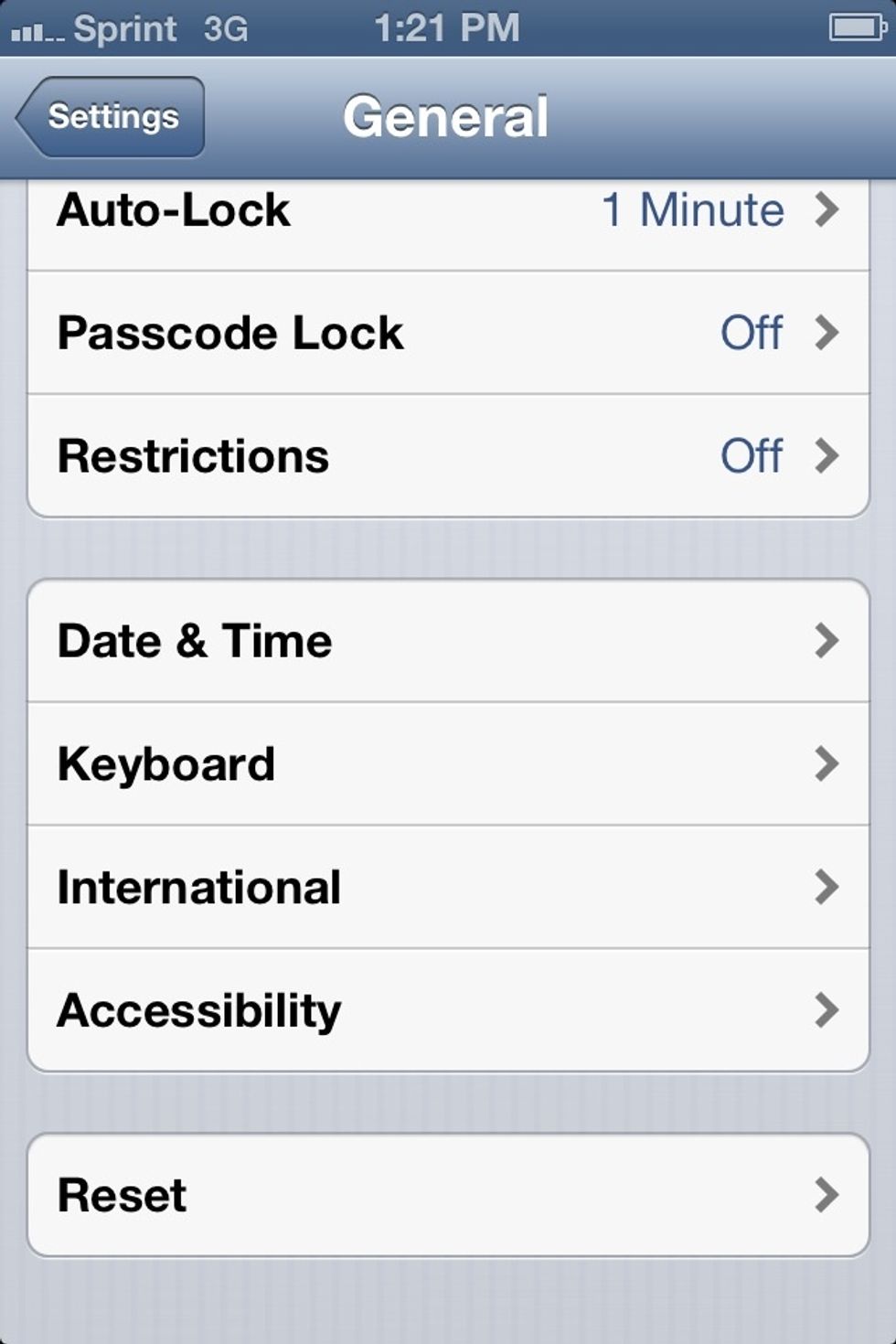 Go to settings, select "GENERAL", then scroll all the way down to >ACCESSIBILITY...