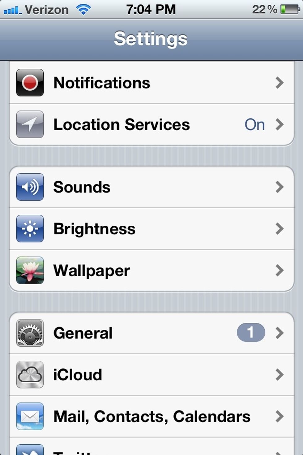 Go to settings then general
