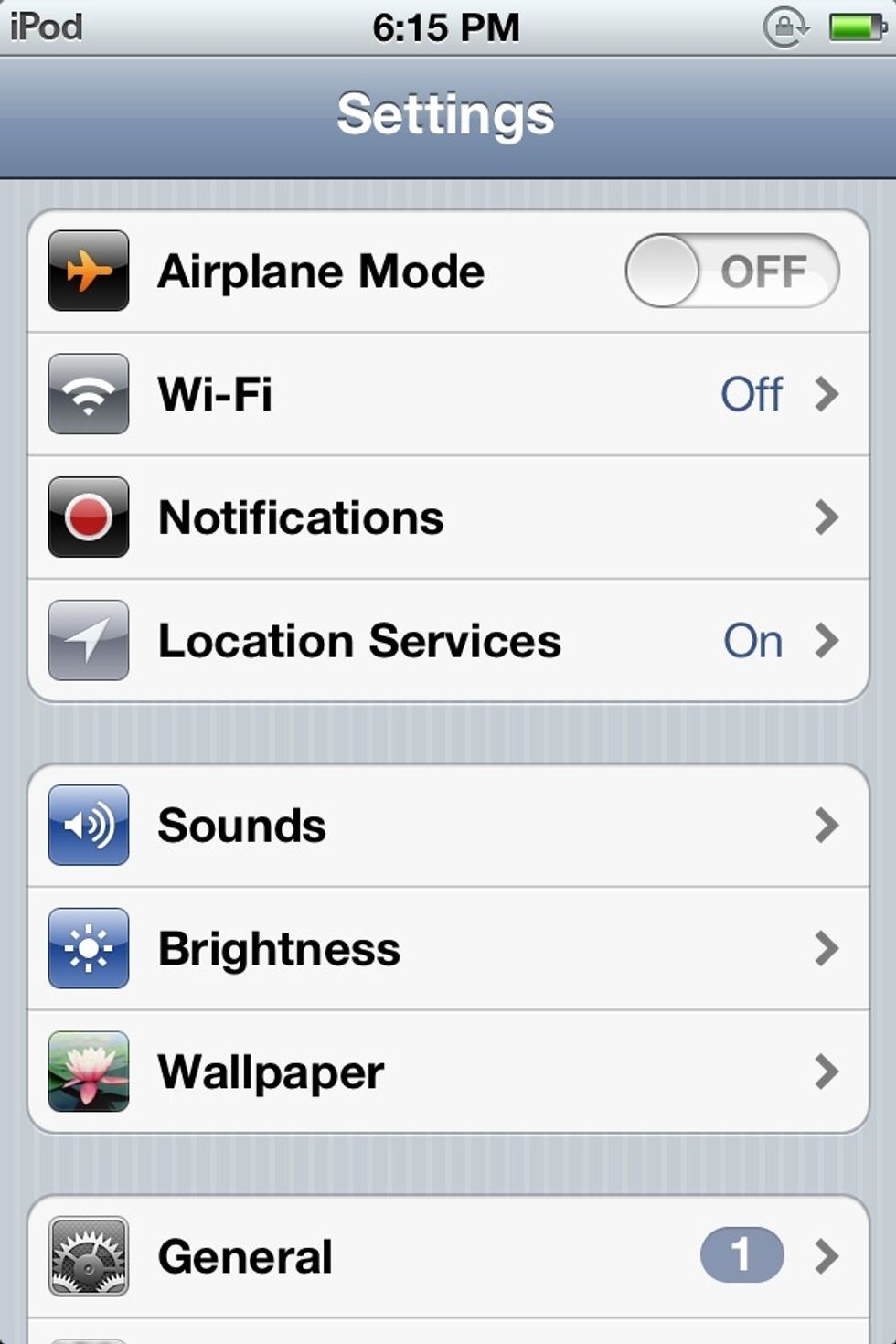 Go to settings