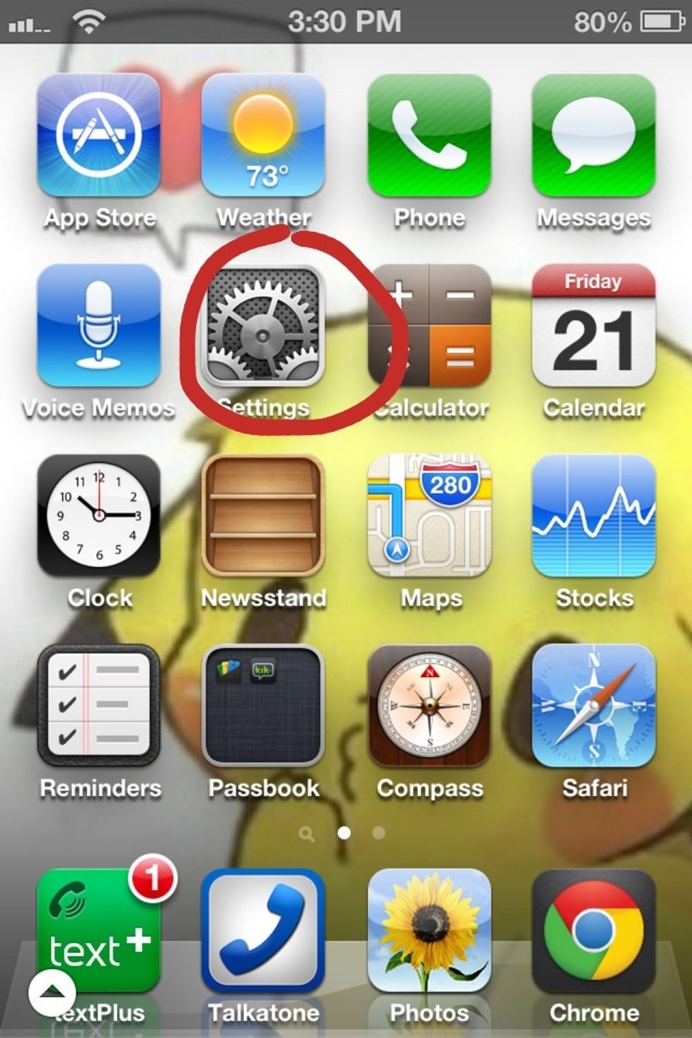 Go to settings