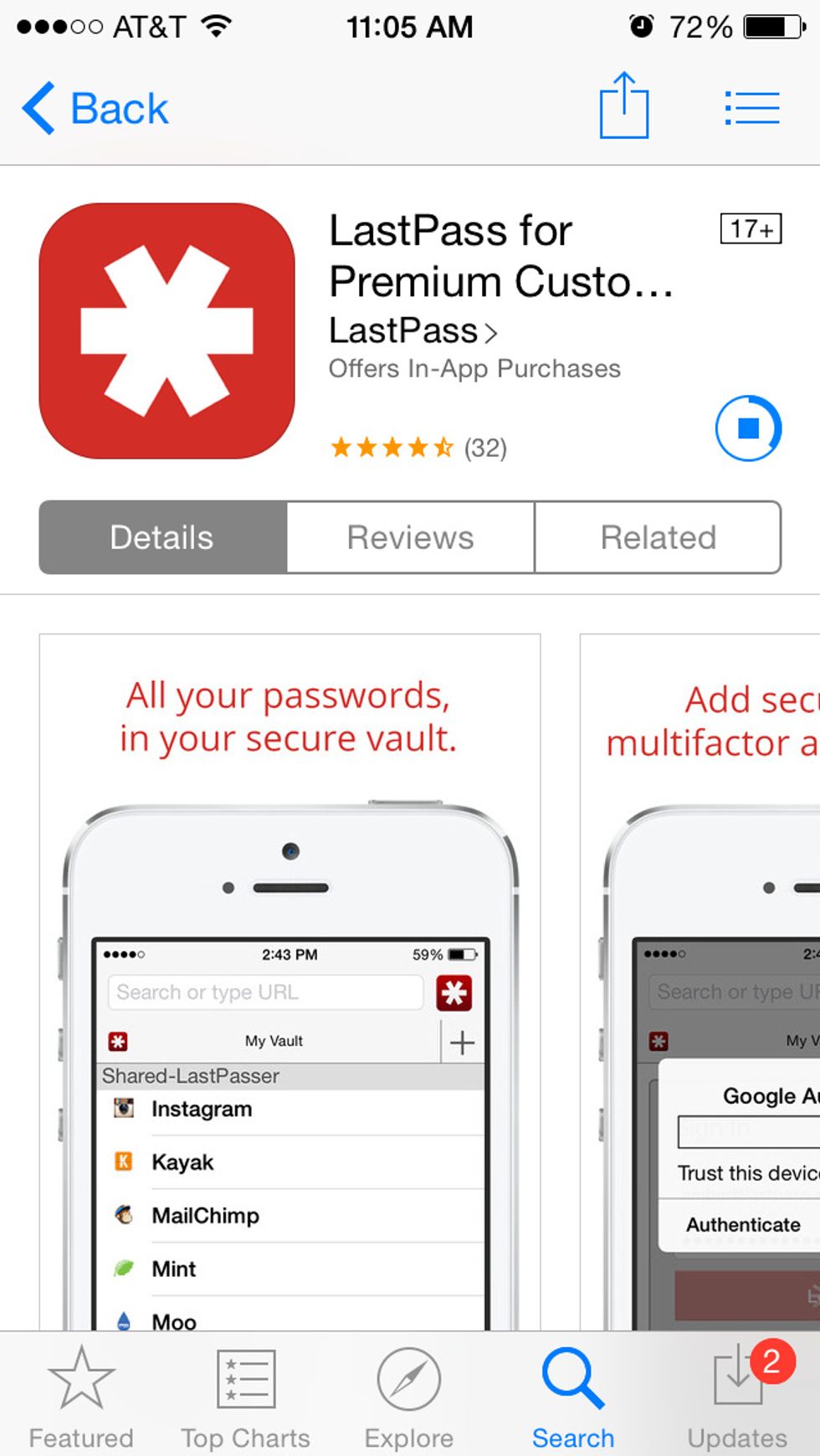 Go to the App store and update your LastPass app. appsto.re/us/hvtwt.i
