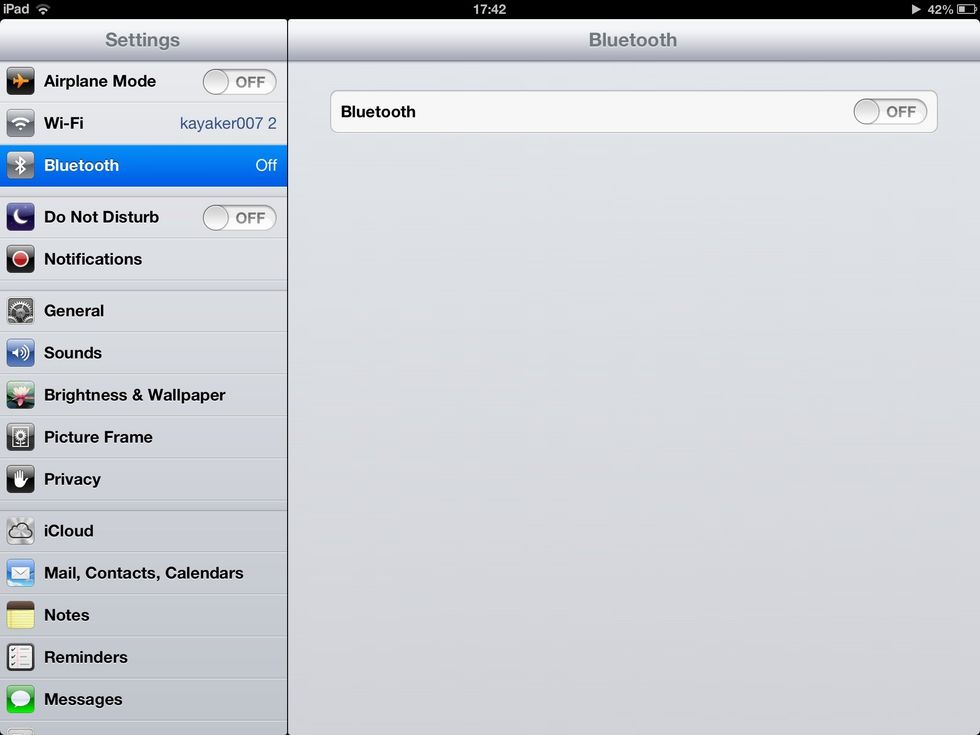 Go to the Bluetooth tab and turn it on