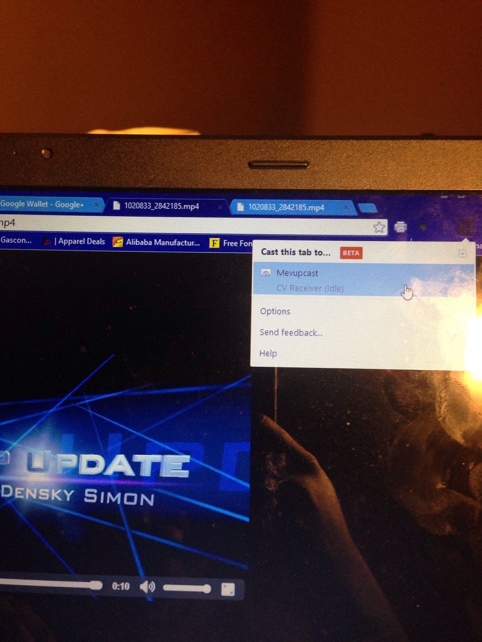 Go to the chromecast extension on you browser if you don't have it. Comment the request