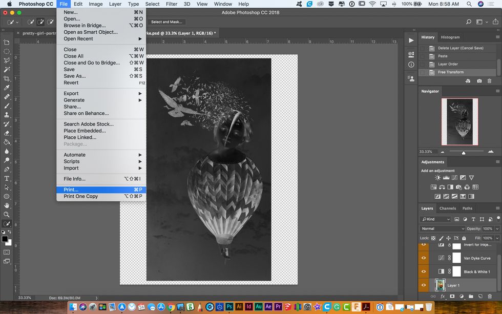 Go to the file menu and click print.