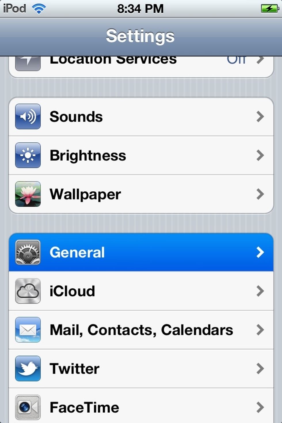 Go to the "General" tab.