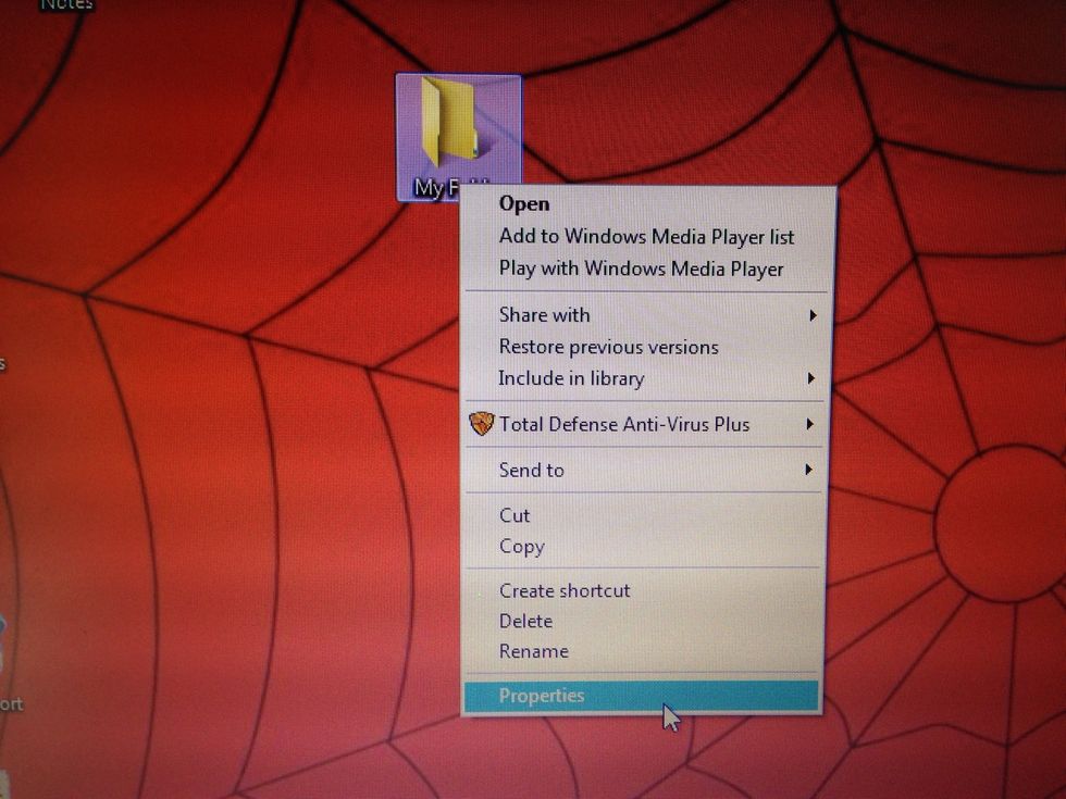 Go to the properties of the folder.