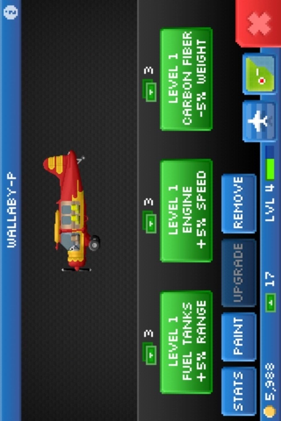 Go to Upgrade to see the options for your plane.