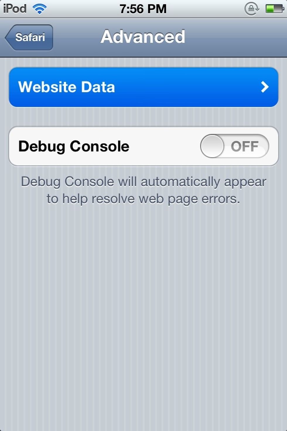 Go to Website Data.