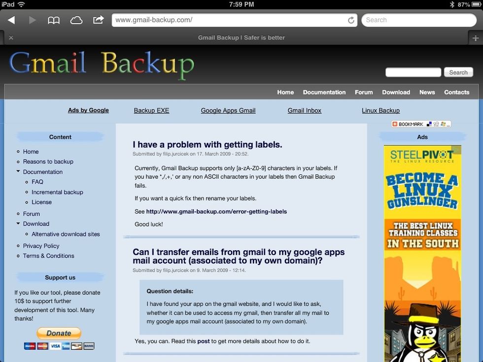 Go to www.gmail-backup.com/ on your PC computer.