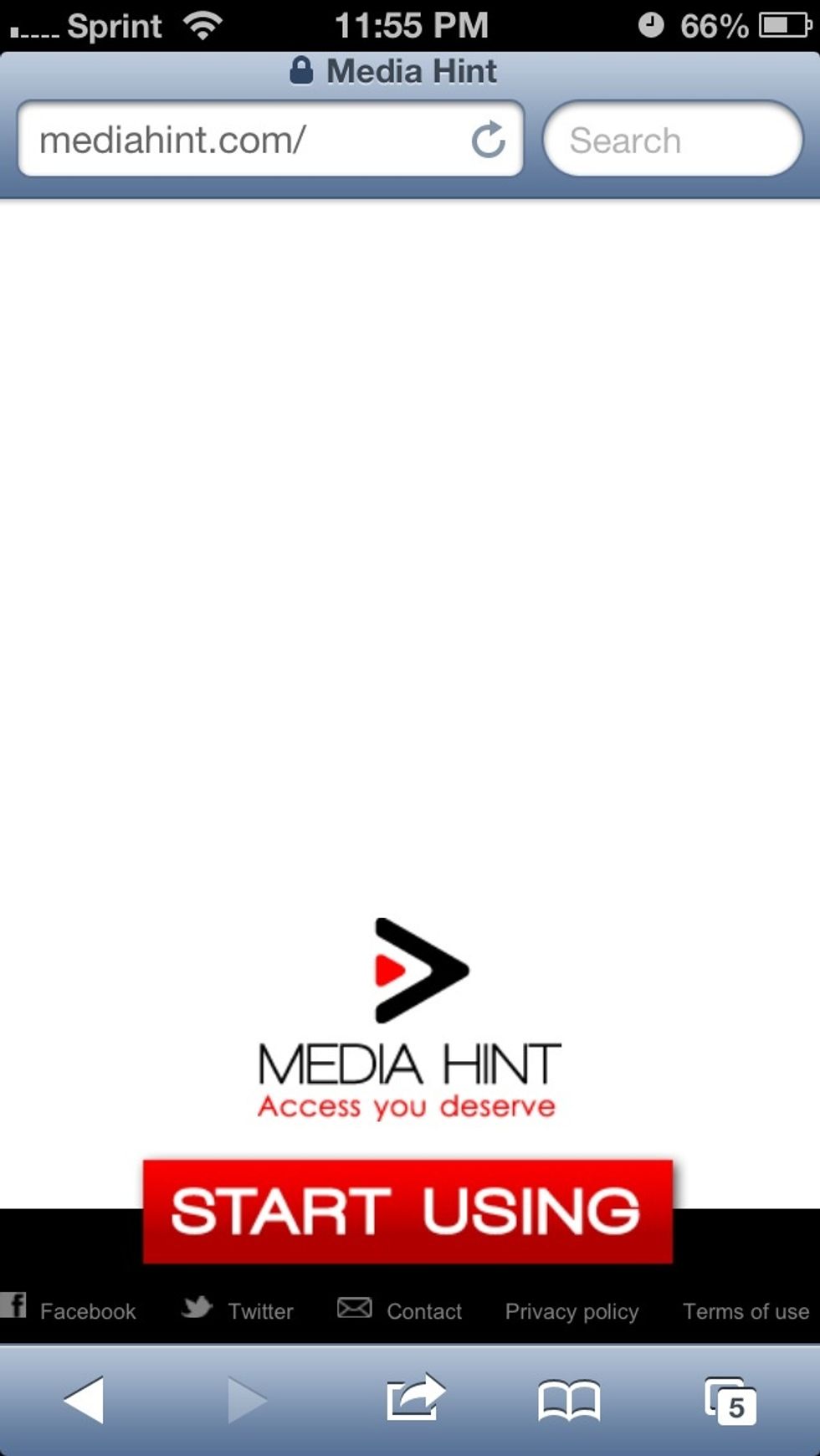 Go to www.mediahint.com on your computer using Firefox or chrome. Click the "start using" to start the setup process.