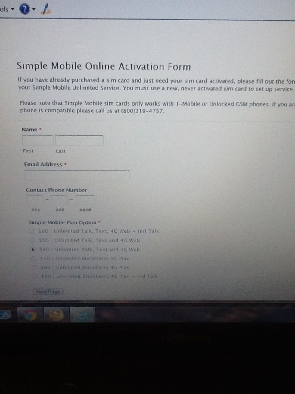 Go to www.simplemobile.com select new activation this form must be filled out very easy step by step