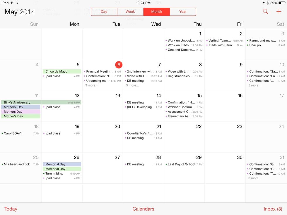 Go to your calendar on the iPad.