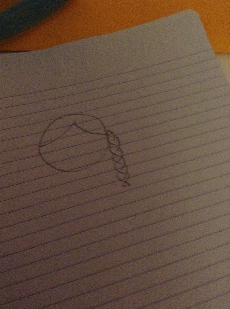 Go until it's as long as u wish and put a triangle at the bottom. Don't forget to add hair elastics