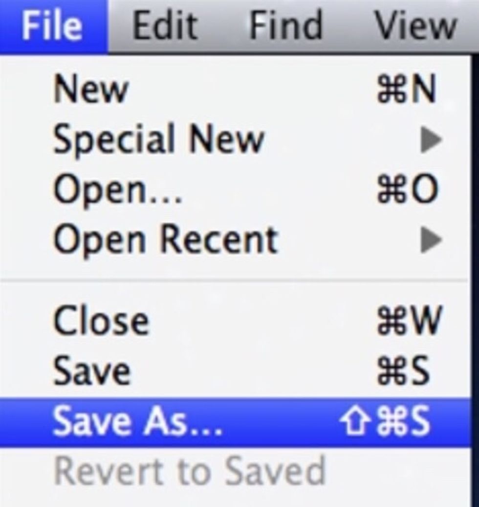 Go up to the file in the top left corner and click on it. Now go down to save as and click on. Now name it as whatever you wont and press save