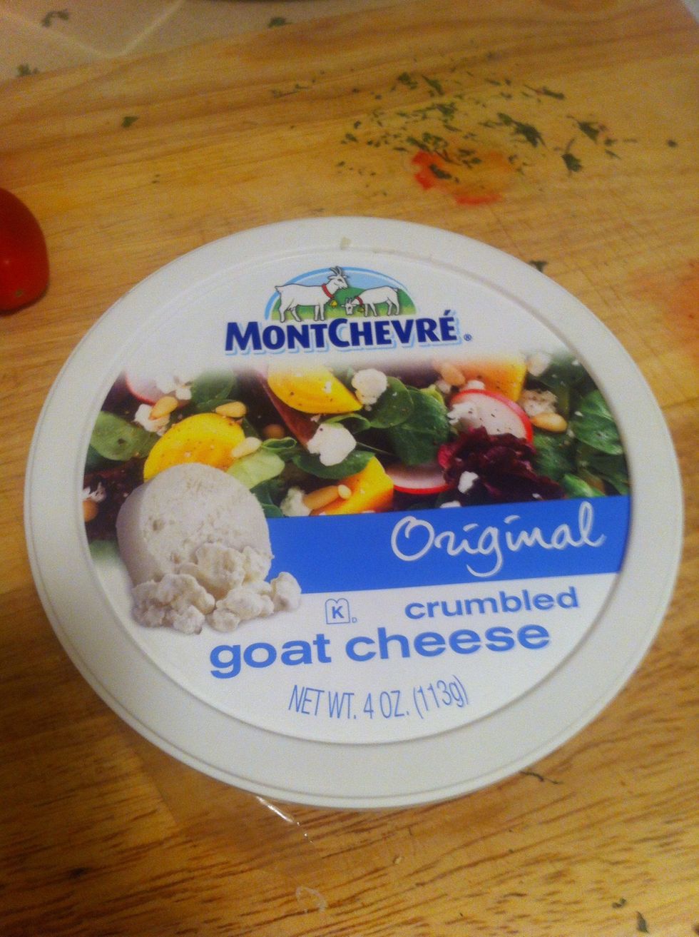 Goat cheese! This used to freak me out as a kid, "eww! Goats!" But now that I'm a man, I enjoy more exquisite tastes. It's unique, it's odd, it's tasty in it's own right. EMBRACE THE GOAT CHEESE