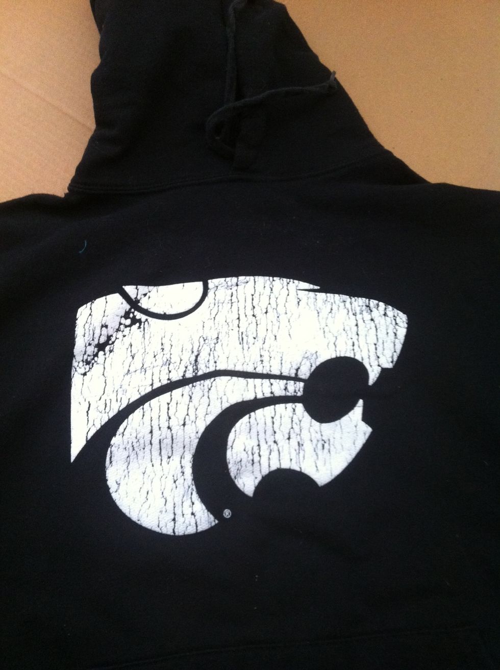 Going to trace powercat from sweatshirt & appliqu\u00e9 on