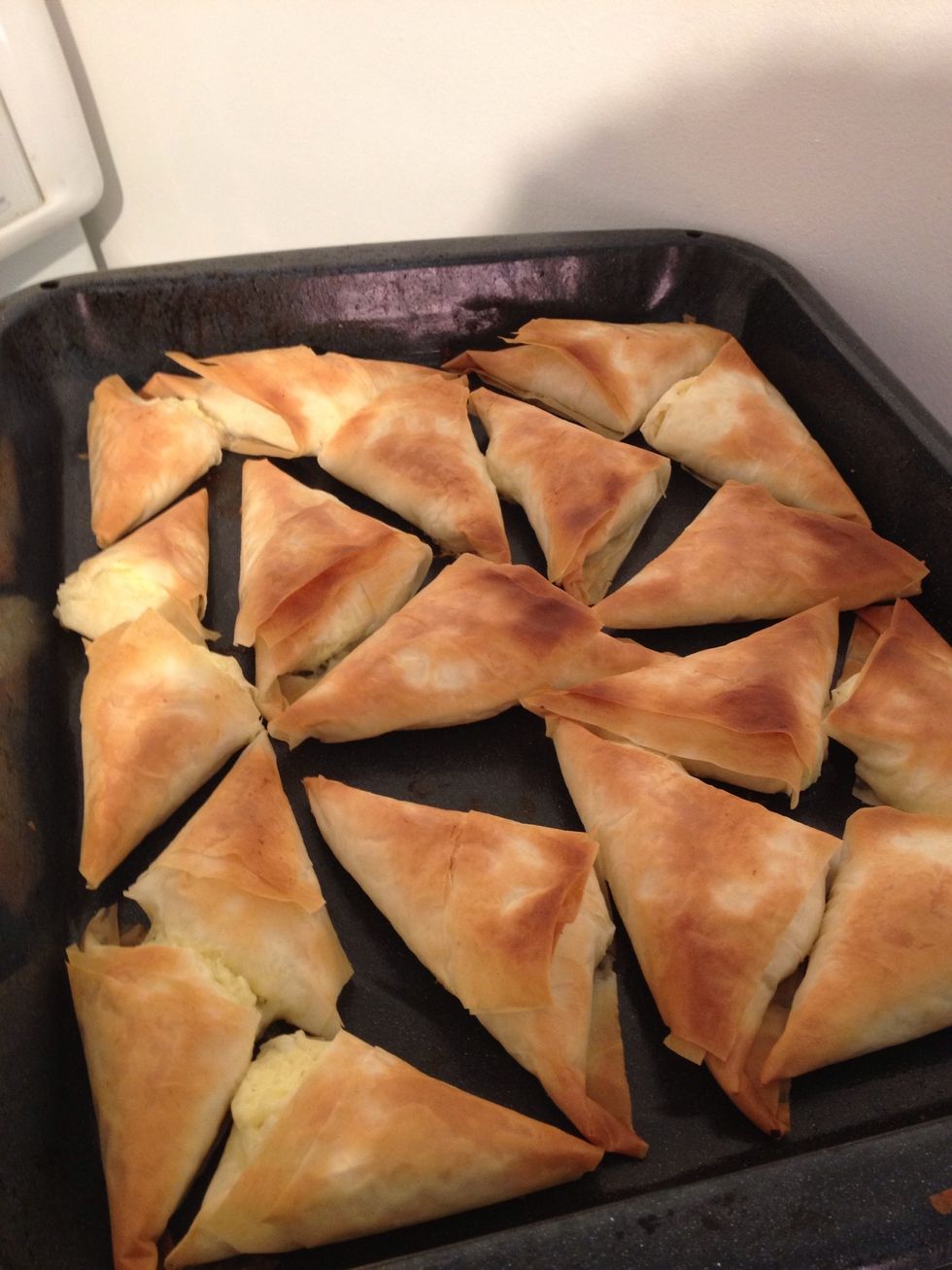 Golden and delicious! Let them cool for a couple of minutes. Meanwhile you can put the next batch in the oven!