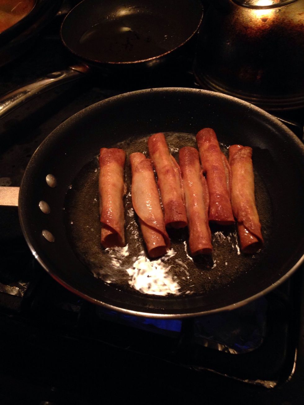 Golden brown (how I like them, but you can cook them till you think is right(