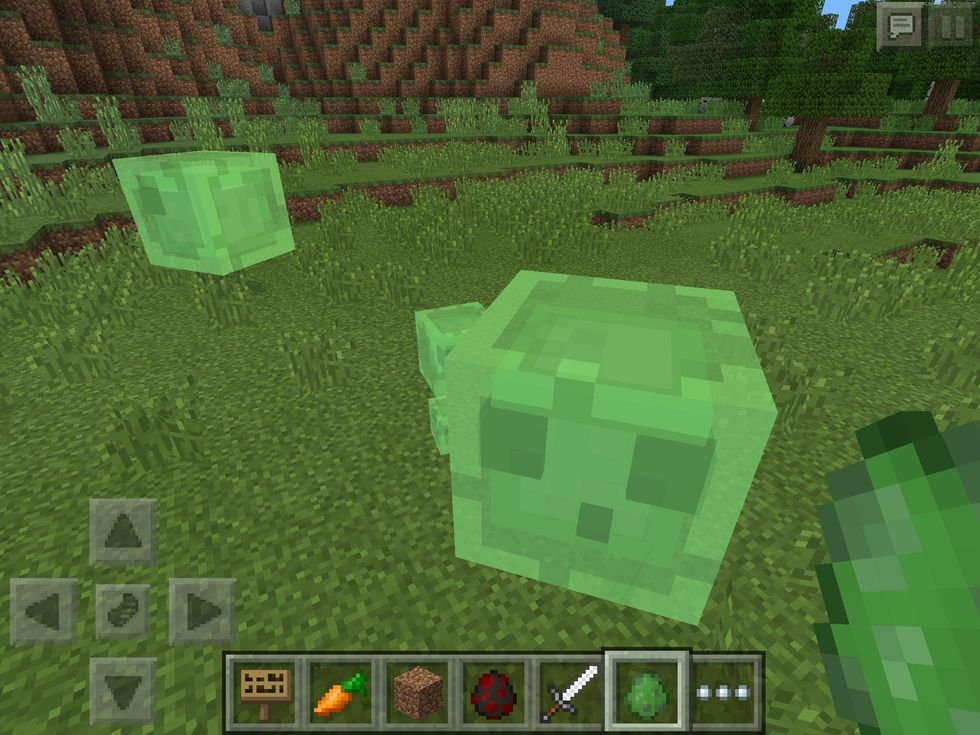 Gooey mobs! These are Slimes that bounce around underground and come in all different sizes.
