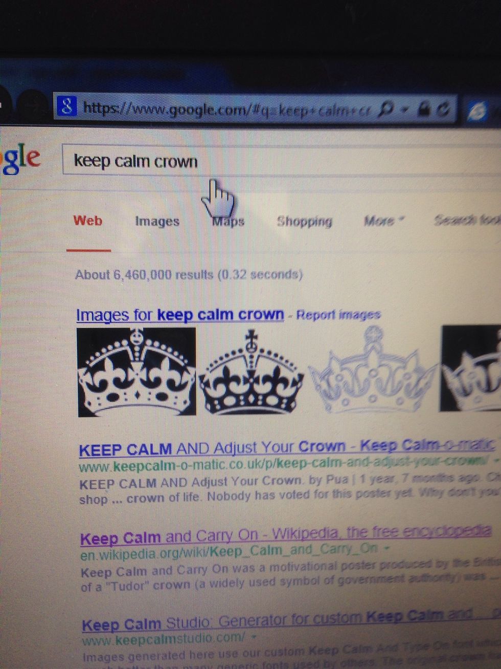 Google "Keep Calm crown" on Internet.