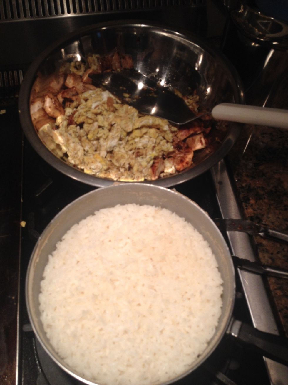 Got my chicken, eggs, and rice