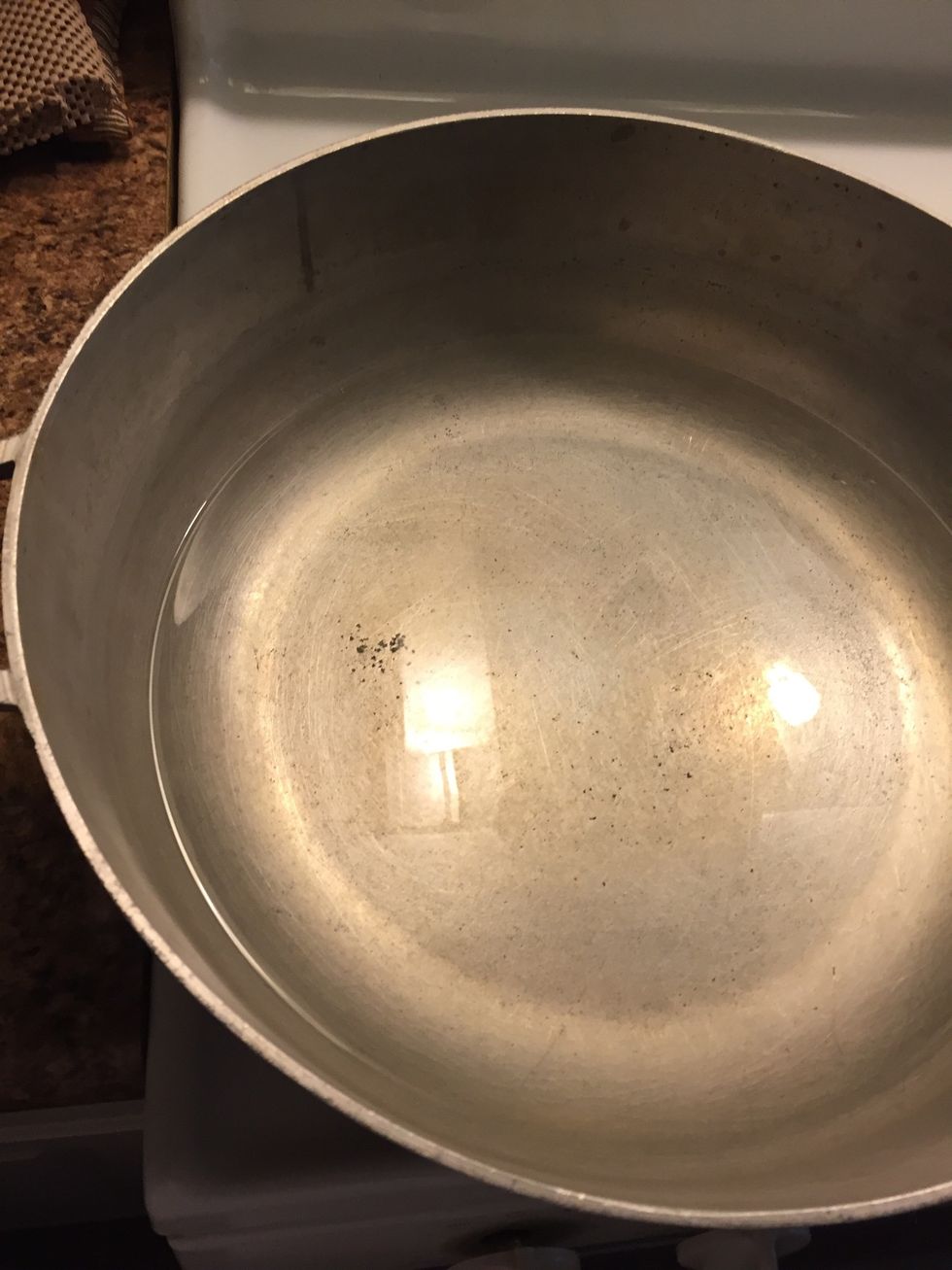 Got my pot ready with warm water.