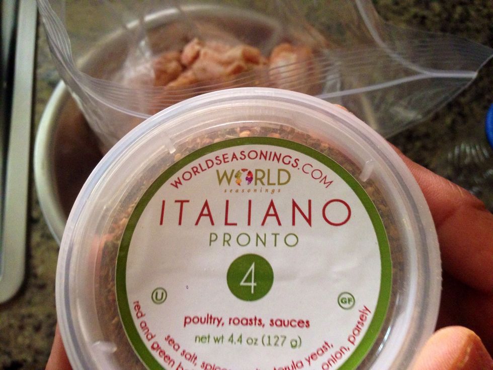 Grab a big plastic Ziploc bag and add your chicken wings inside.