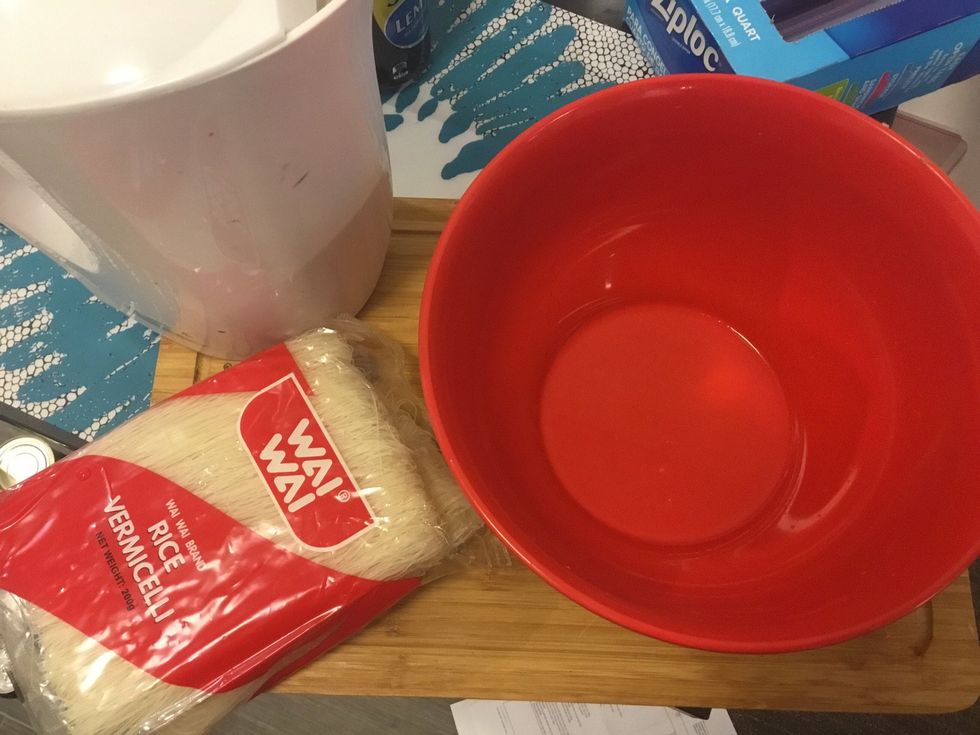 Grab a bowl, vermicelli noodles.