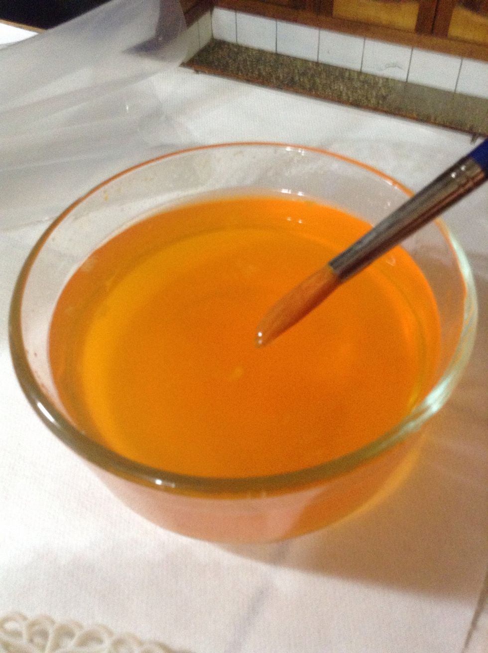 Grab a brush and soak it in the mix