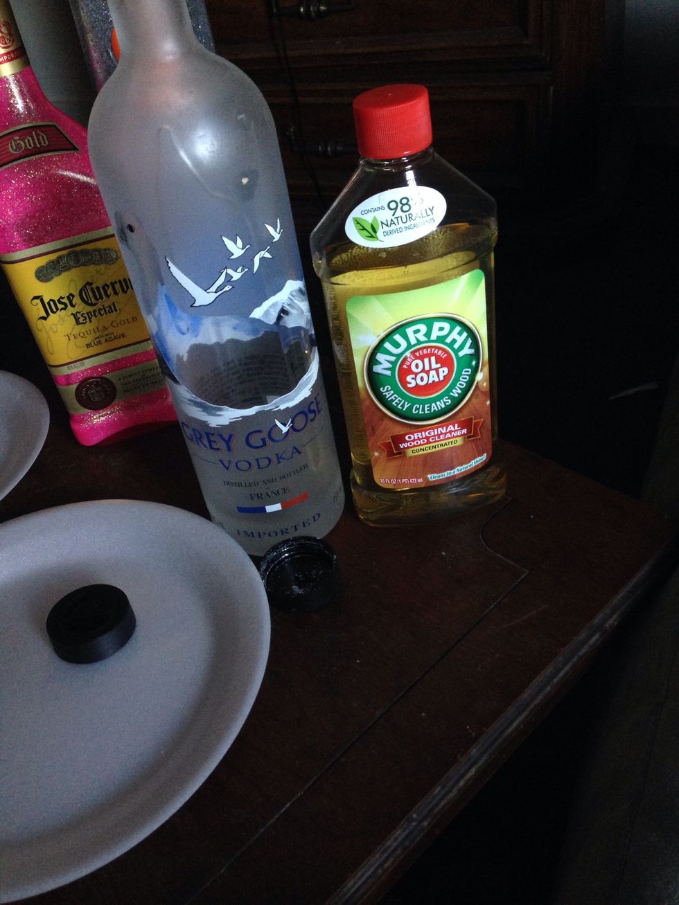 Grab a empty bottle and floor shine.