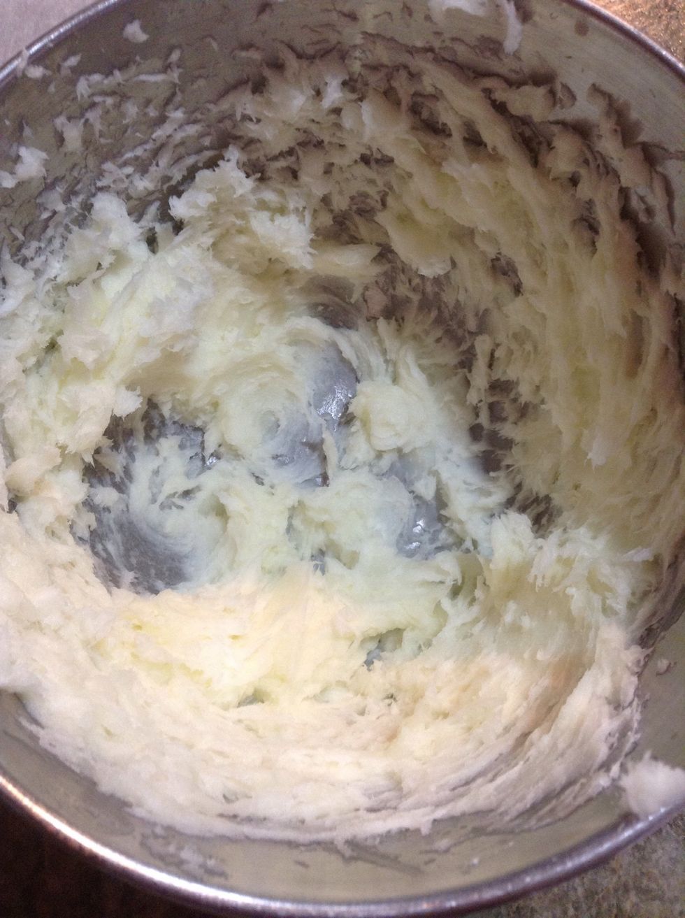 Grab a hand mixer and whisk on low for two minutes until is has this kind of consistency