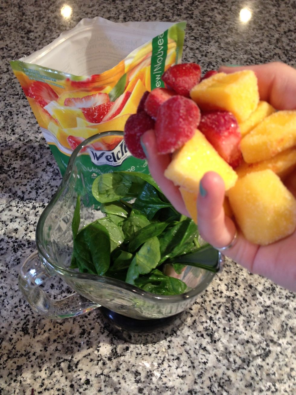 Grab a handful of frozen fruit and add it to the mix!