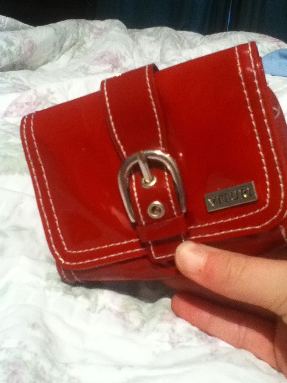 Grab a little clutch or bag. Mine is a camera bag but it is small enough for this and I dont have a camera to put in it, so this is what I will use.