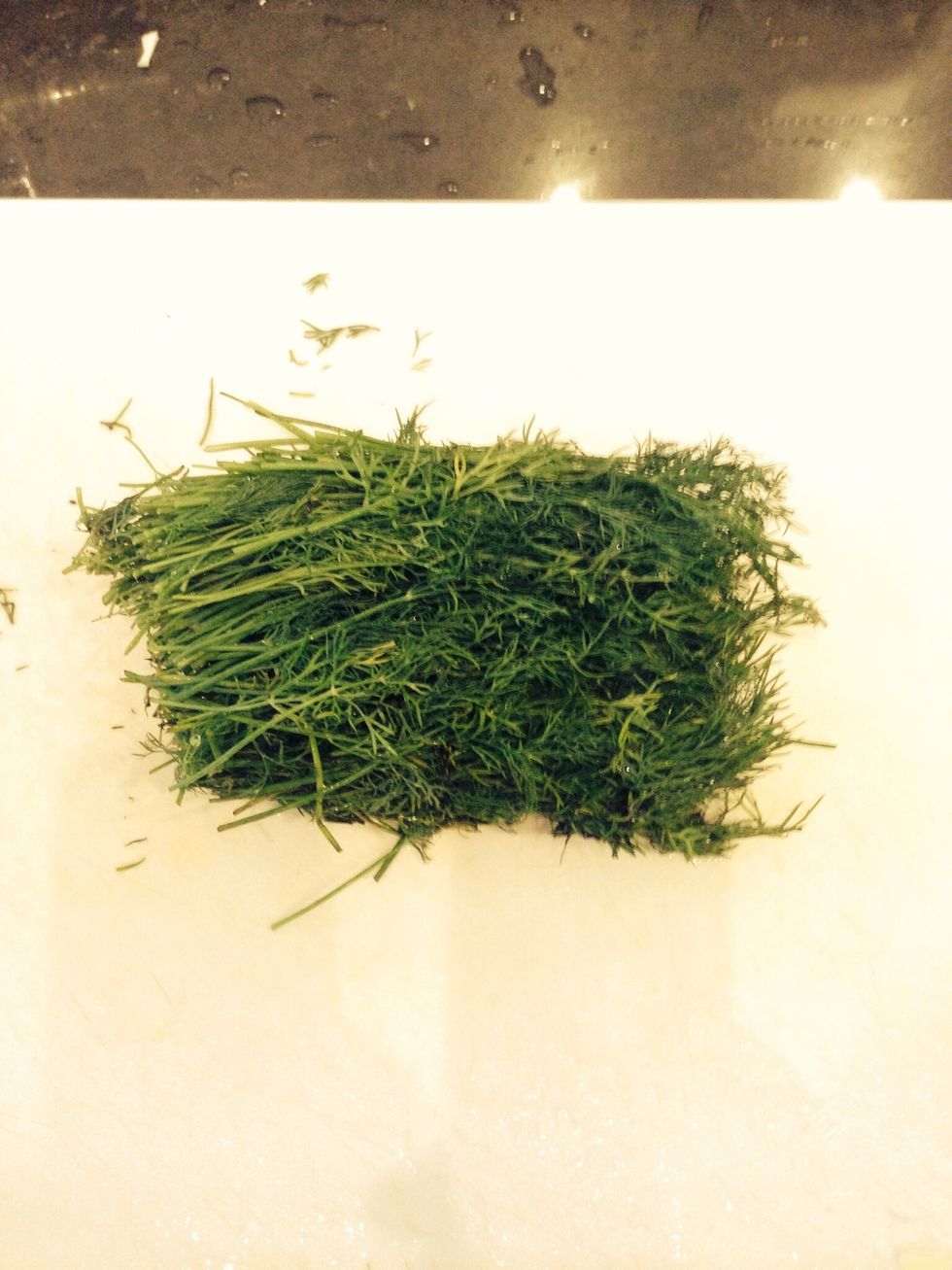 Grab a nice bunch of dill and chop it up