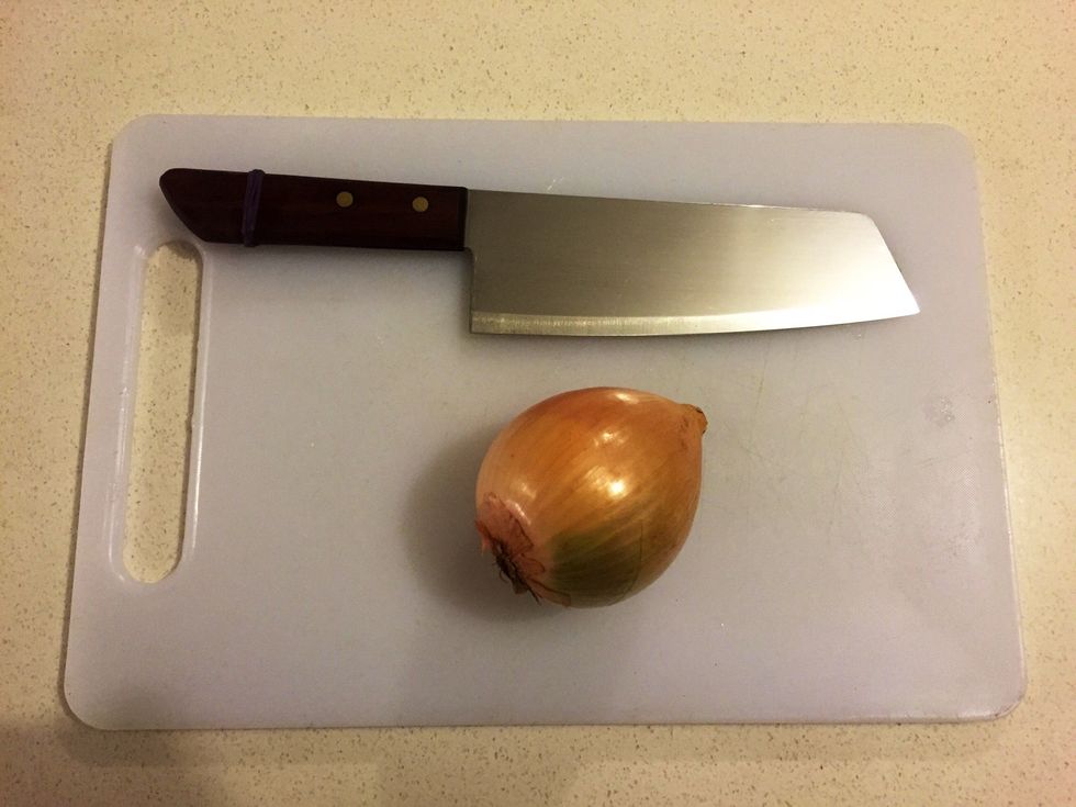 Grab a sharp knife and an onion
