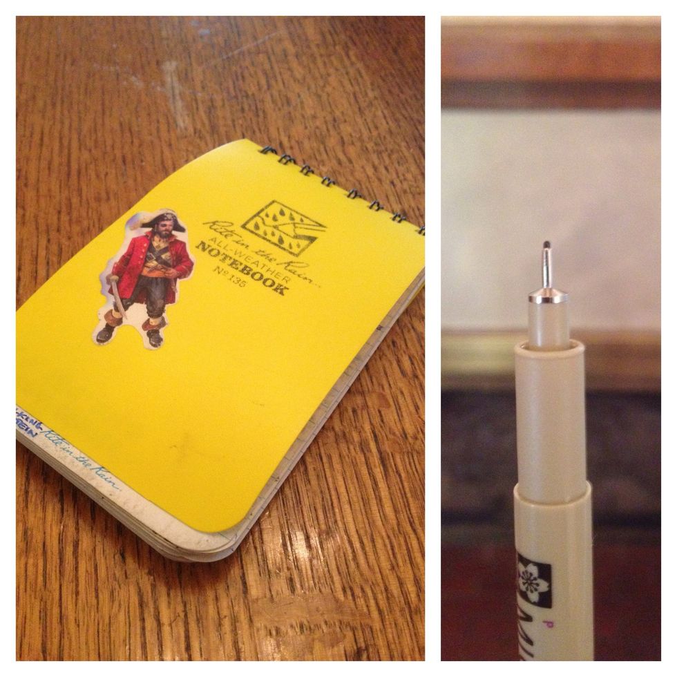 Grab a small notebook and and a pen.