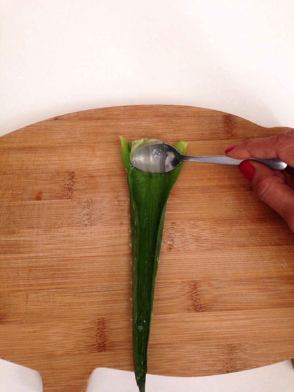 Grab a spoon and scoop out the inner jelly.