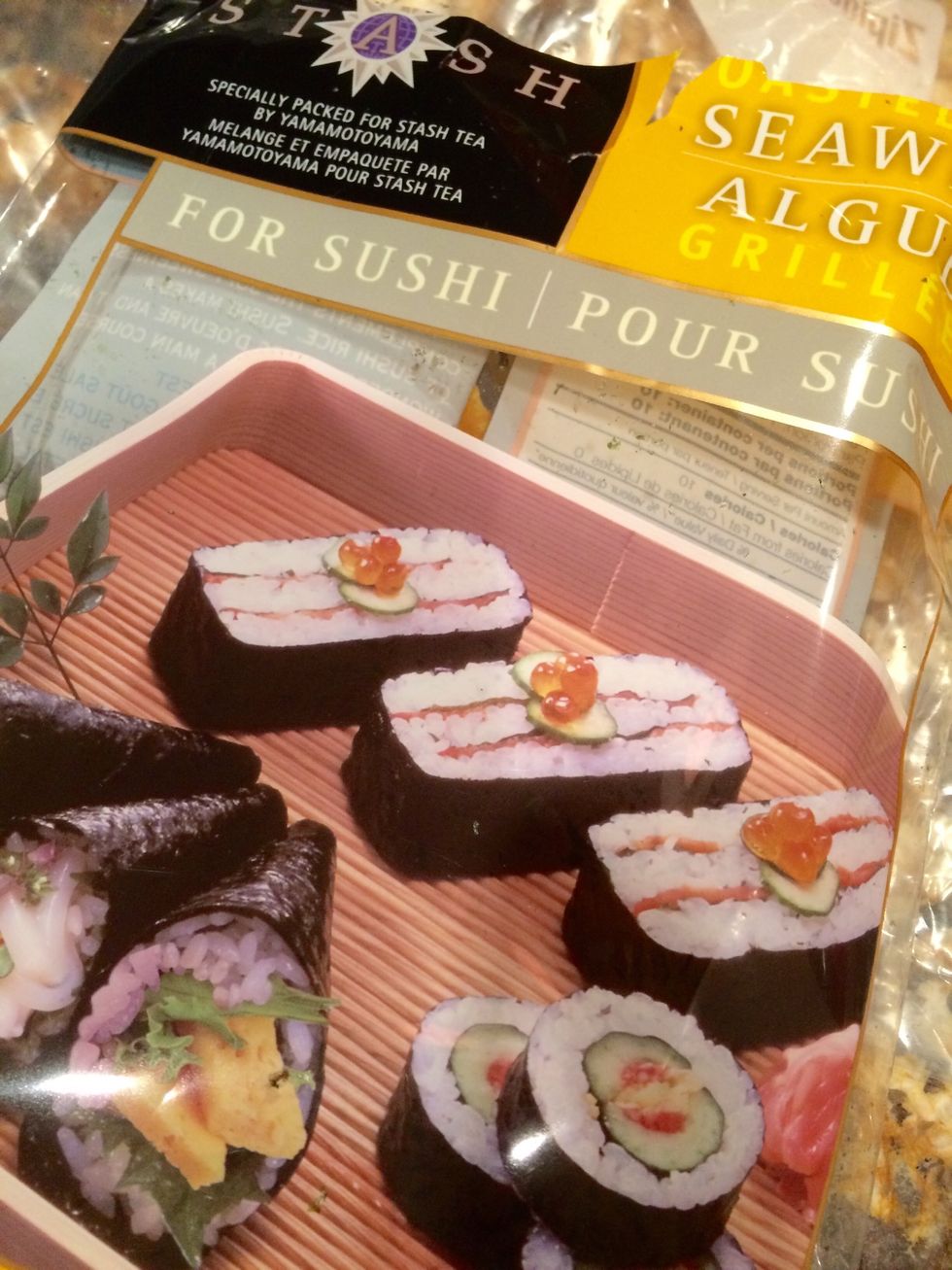 Grab a whole nori sheet from your pack.