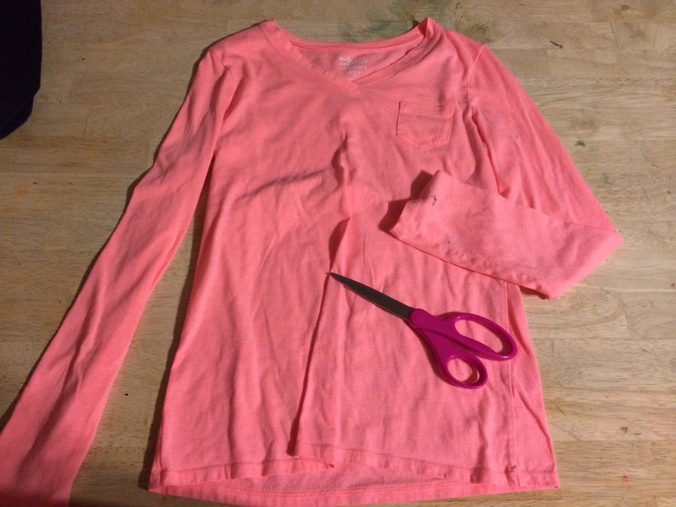 Grab an old shirt and scissors. This one got a stain that wouldn't come out on the sleeve.