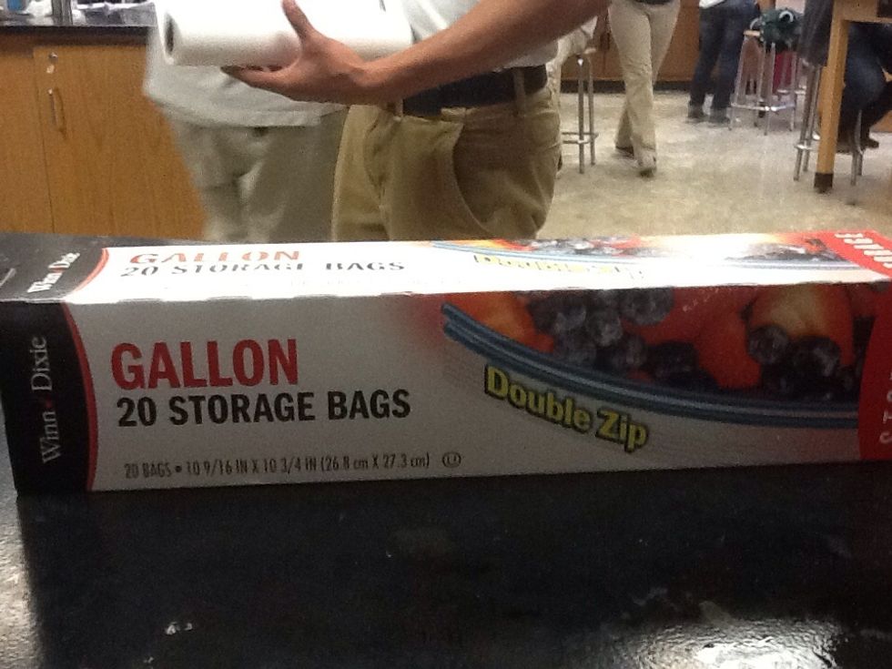 Grab one Gallon size bag.